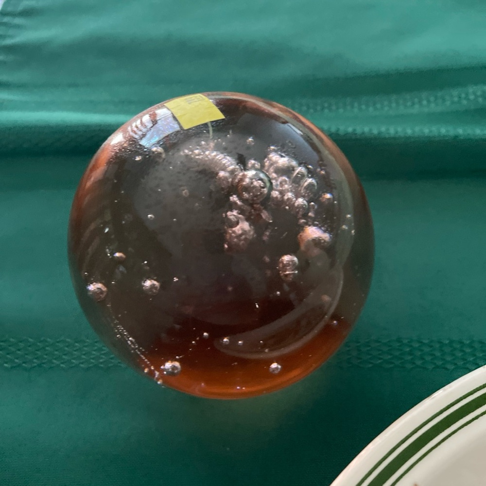 Elegant Brown Glass Art Sphere